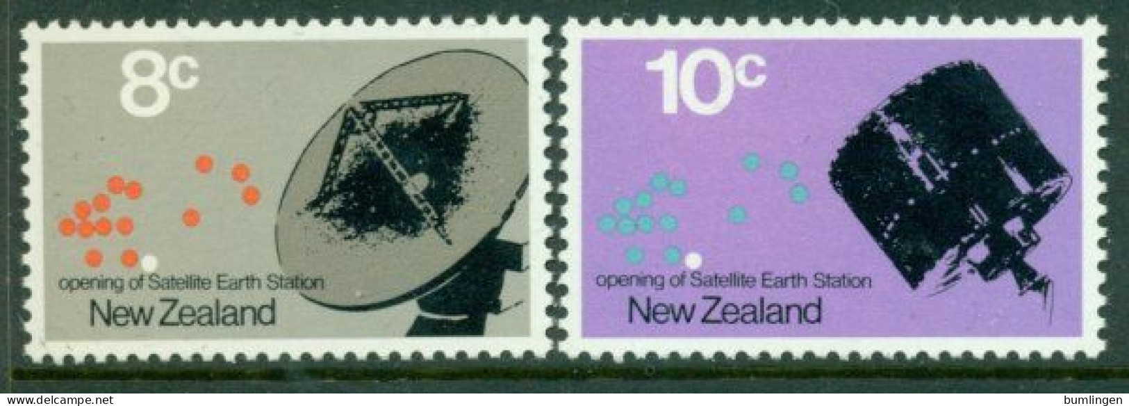 NEW ZEALAND 1971 Mi 559-60** Opening Of Satellite Earth Station [B875] - Telecom