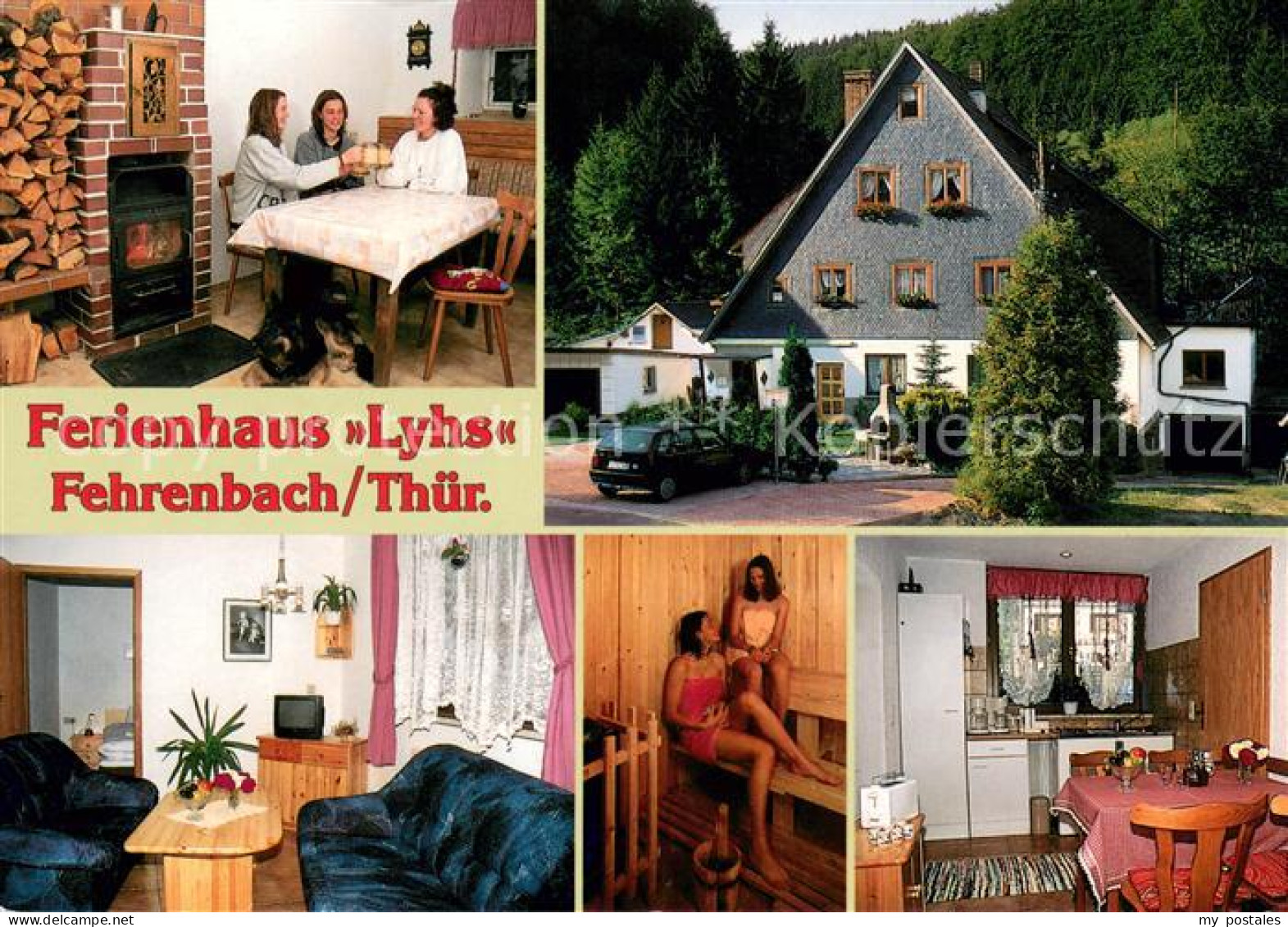 73653559 Fehrenbach Thueringer Wald Ferienhaus Lyhs Kaminzimmer Stube Sauna Kuec - Masserberg