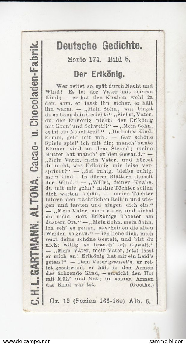 Gartmann  Deutsche Gedichte  Der Erlkönig     Serie 174 #5 Von 1906 - Sonstige & Ohne Zuordnung