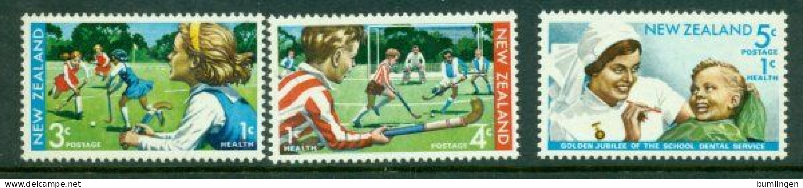 NEW ZEALAND 1971 Mi 562-64** Health – Field Hockey [B877] - Jockey (sobre Hierba)