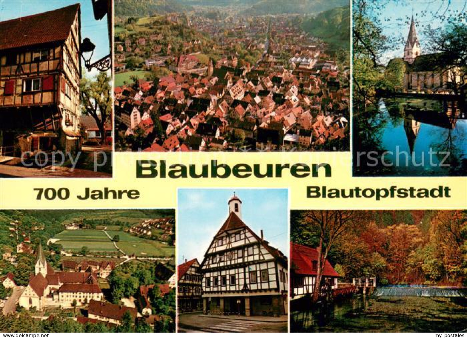 73653511 Blaubeuren Fachwerkhaeuser Fliegeraufnahme Kirche Panorama Blaubeuren - Blaubeuren