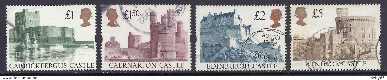 Great Britain 1992 - Castle, Carrickfergus, Caernarfon, Edinburgh, Windsor, Castles, Schloss, Chateaux - Used - Oblitérés