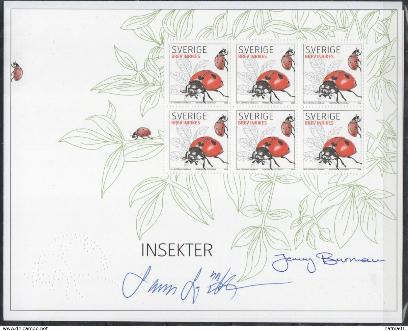 Lars Sjööblom. Sweden 2006. Insects. Michel 2626 KLB. MNH. Signed. - Blokken & Velletjes