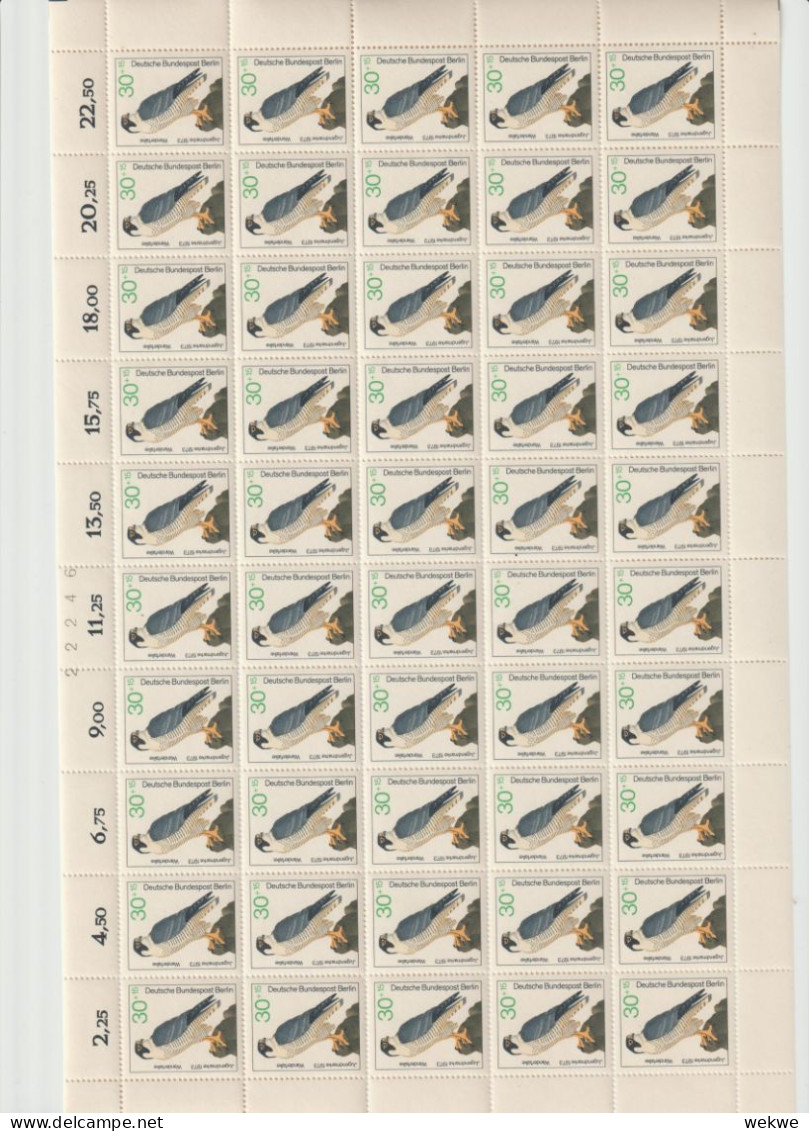 BERLIN / Mi.Nr 442-445 - Bogensatz - 50 Sätze Greifvogel Von 1973 **   MNH - Storia Postale