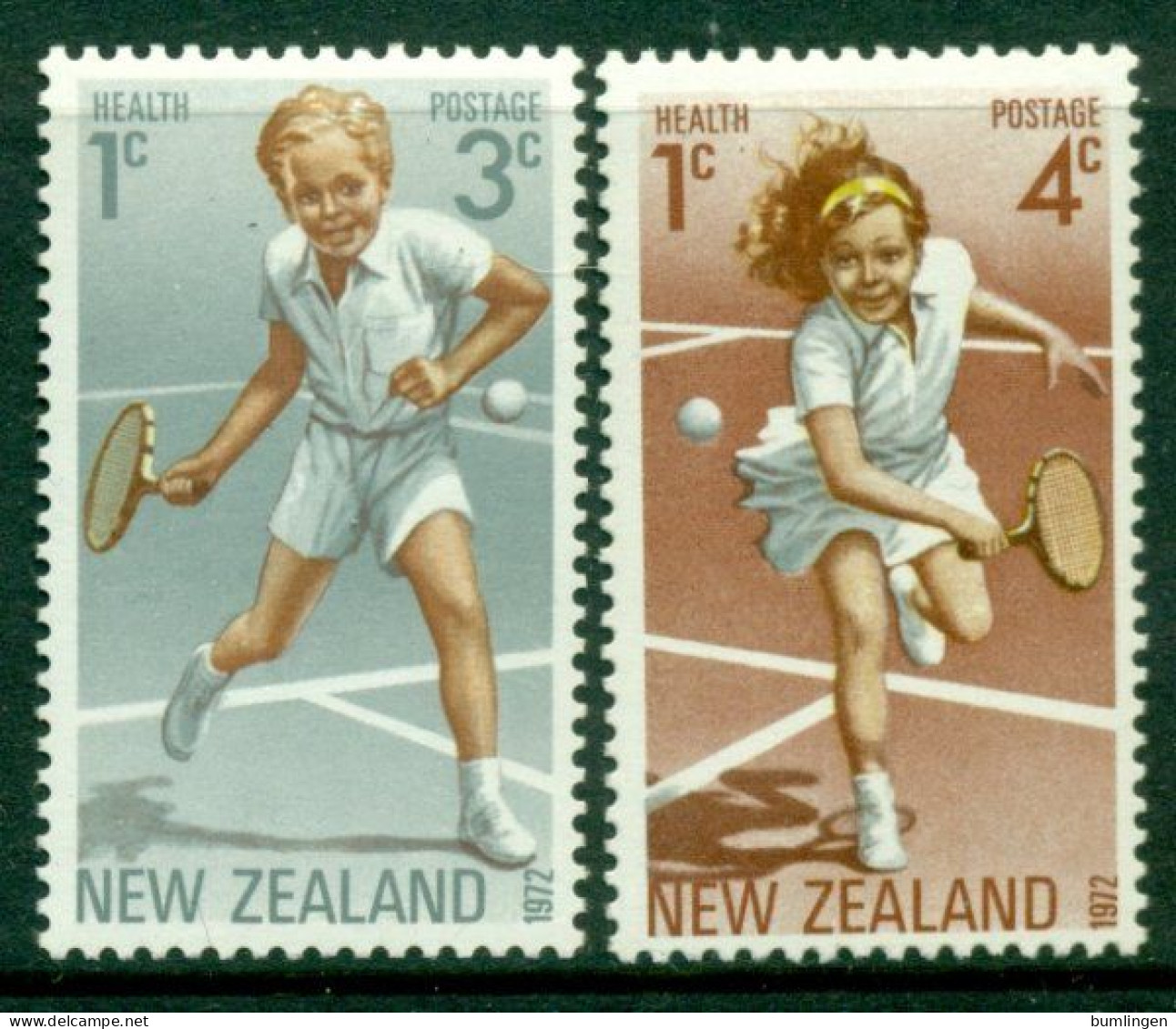 NEW ZEALAND 1972 Mi 588-89** Health - Tennis [B881] - Tennis