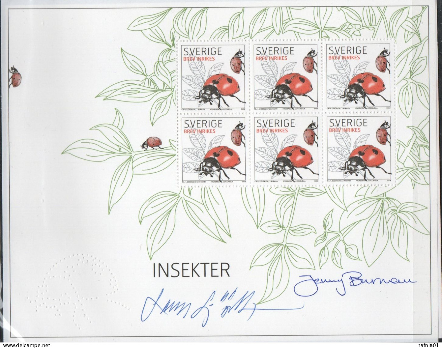 Lars Sjööblom. Sweden 2006. Insects. Michel 2626 KLB. MNH. Signed. - Blocchi & Foglietti