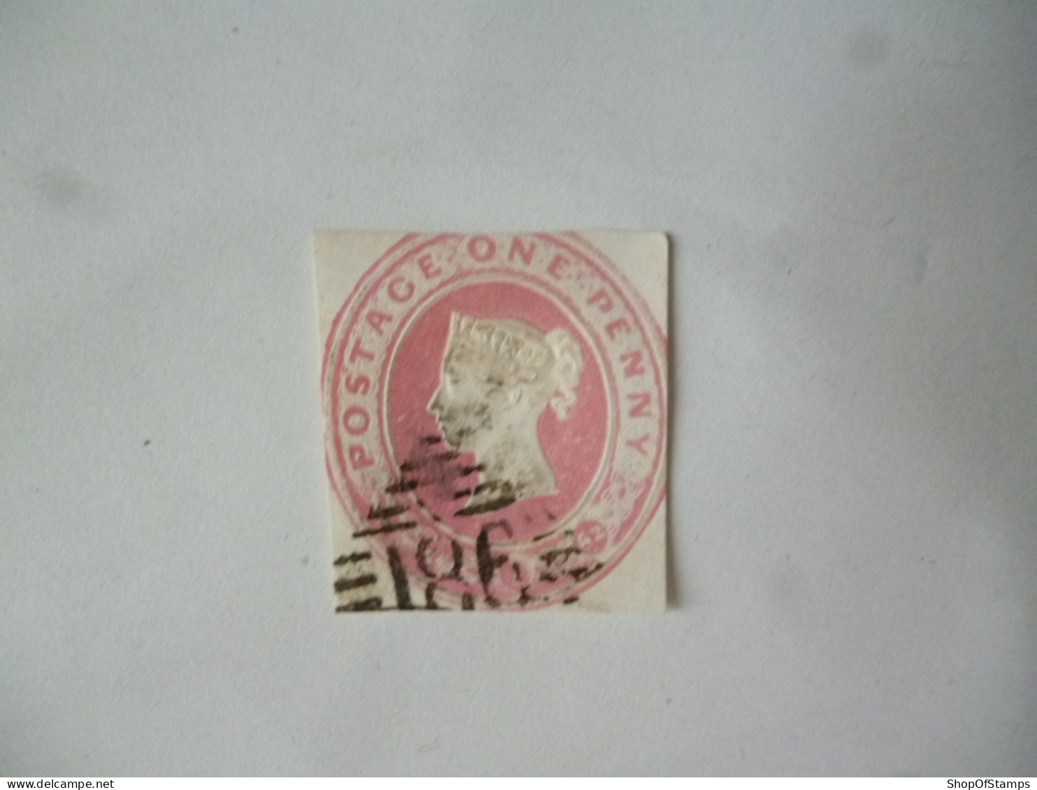 GREAT BRITAIN-POSTAL HISTORY QV EMBOSS CUT OUT WITH NUMBERED CANCELLATION - Poststempel