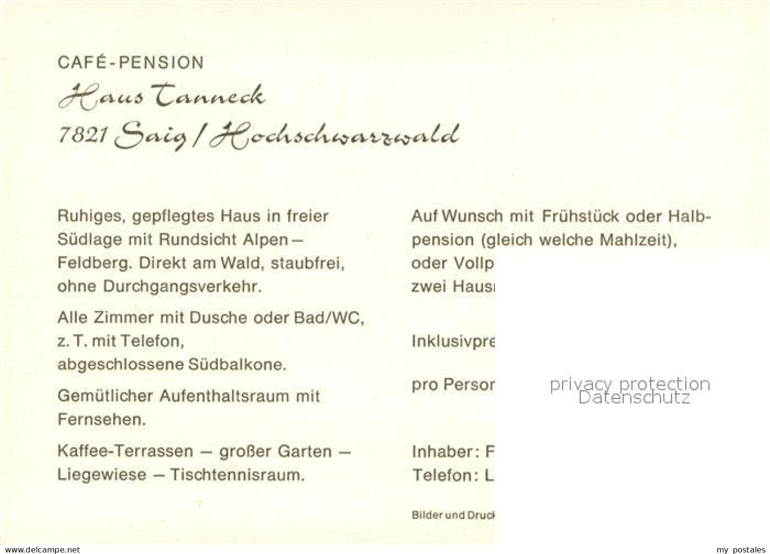 73653426 Saig Schwarzwald Cafe Pension Haus Tanneck Gastraeume Saig Schwarzwald - Altri & Non Classificati