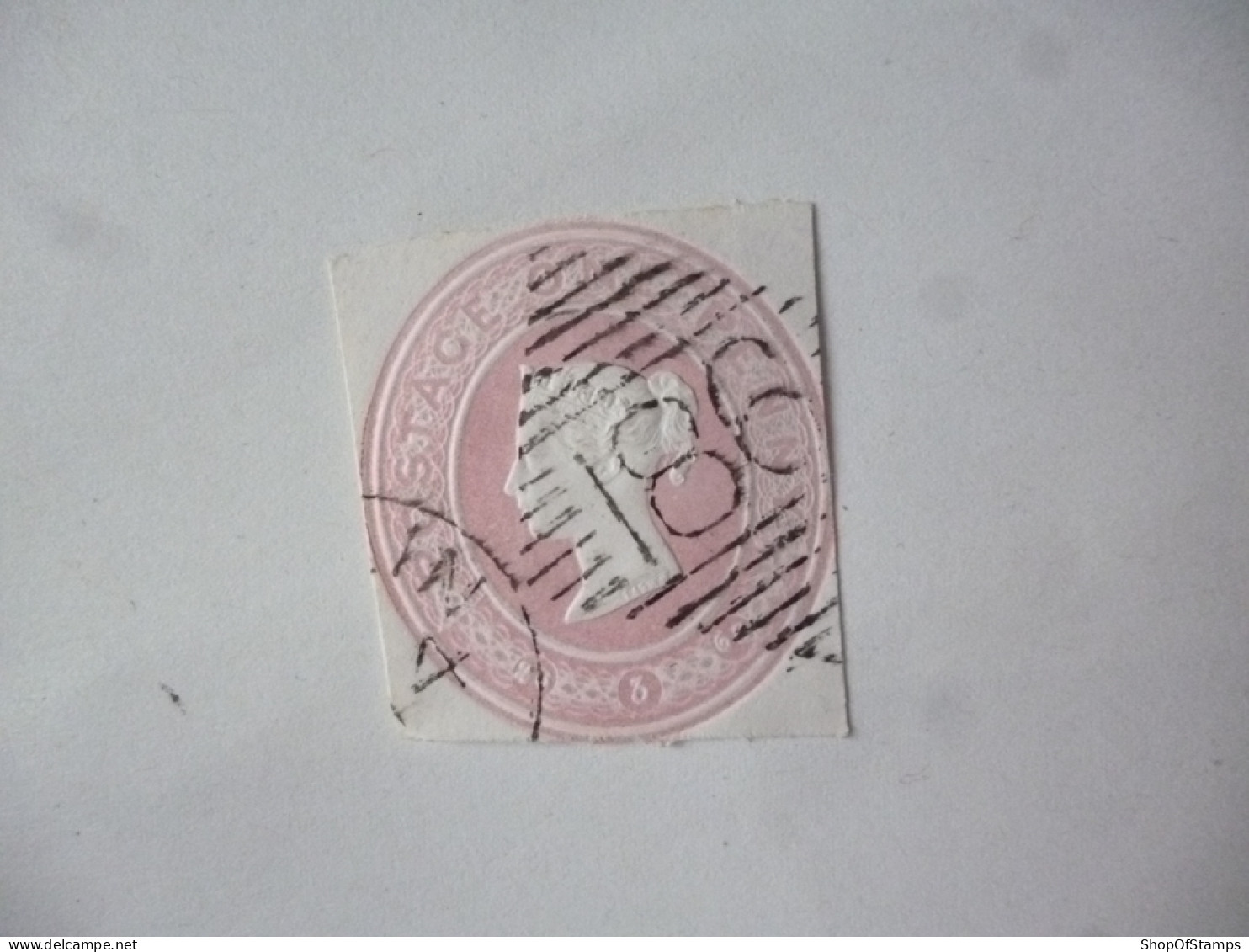 GREAT BRITAIN-POSTAL HISTORY QV EMBOSS CUT OUT WITH NUMBERED CANCELLATION - Postmark Collection