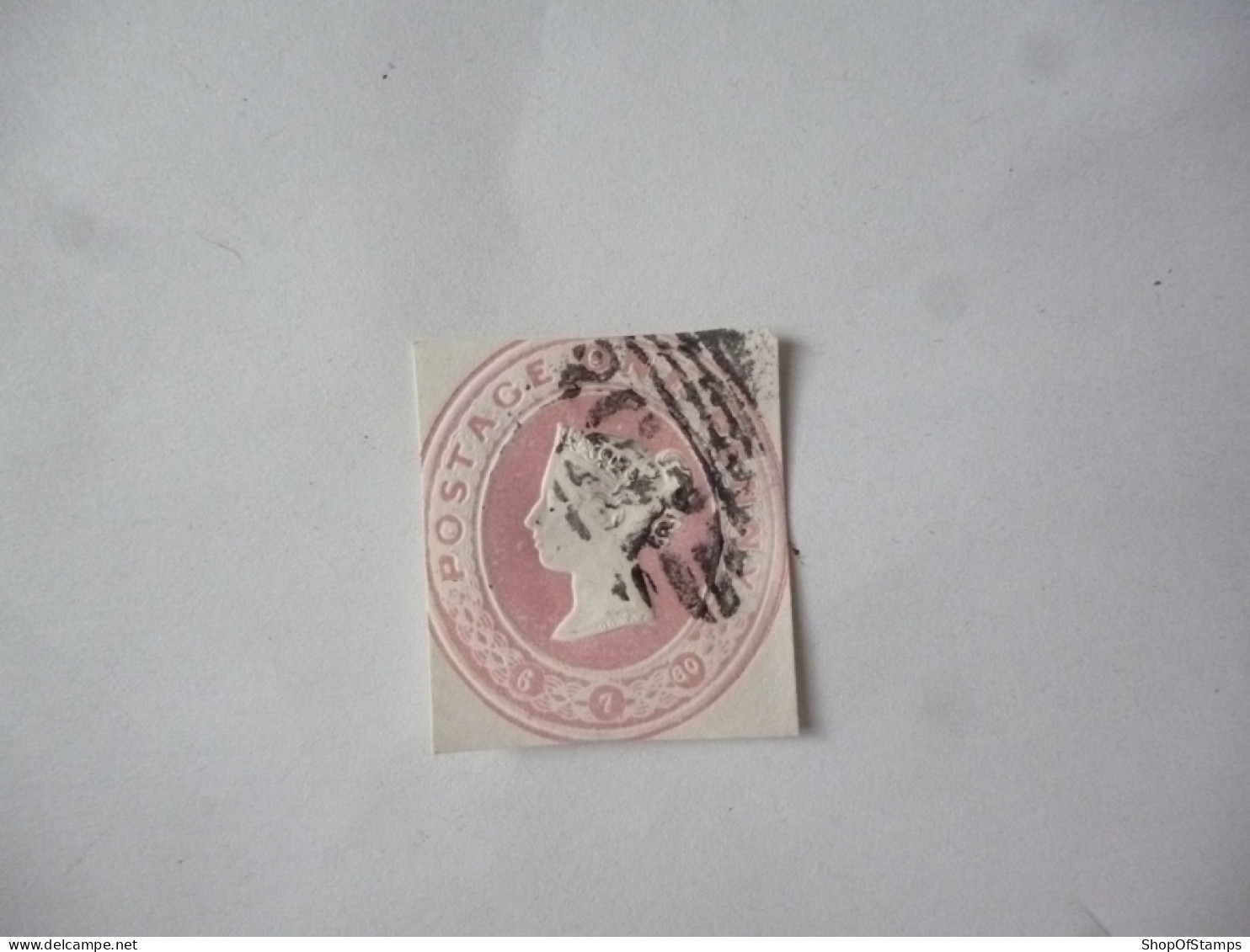 GREAT BRITAIN-POSTAL HISTORY QV EMBOSS CUT OUT WITH NUMBERED CANCELLATION - Postmark Collection