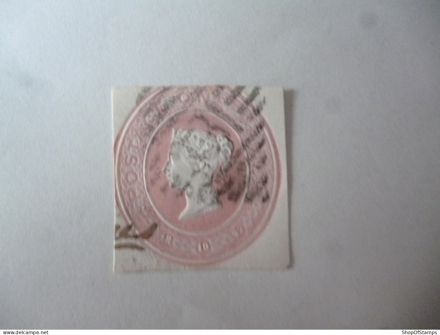 GREAT BRITAIN-POSTAL HISTORY QV EMBOSS CUT OUT WITH NUMBERED CANCELLATION - Marcofilia