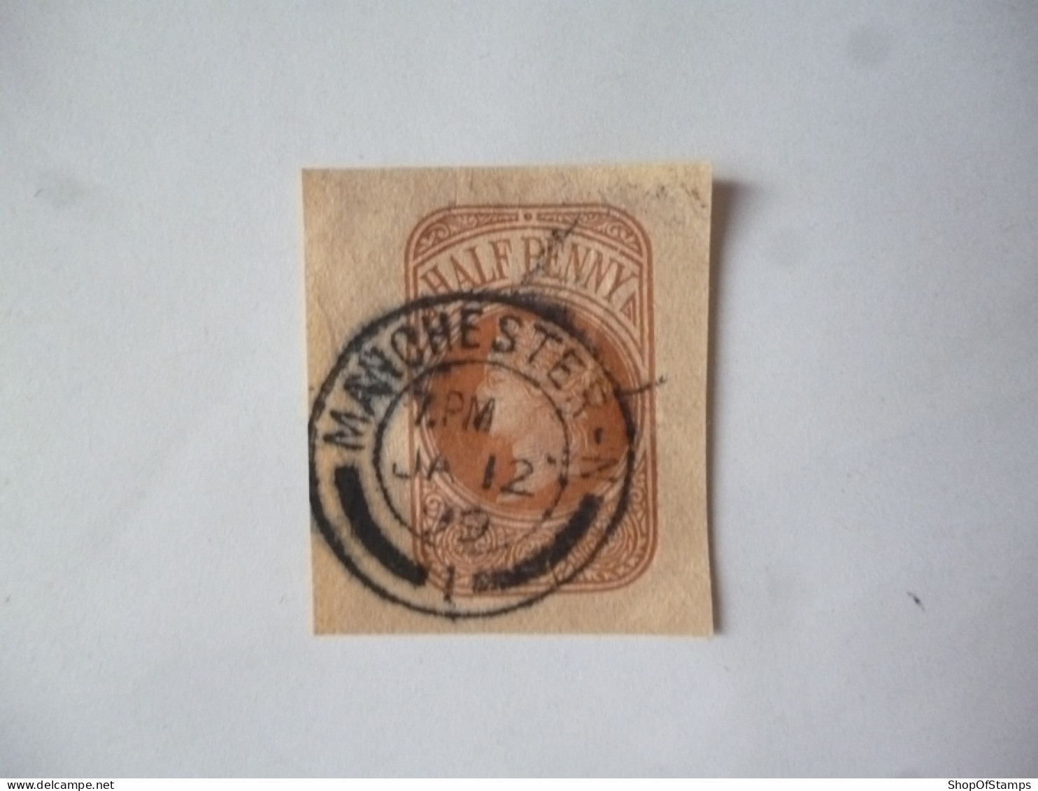 GREAT BRITAIN-POSTAL HISTORY QV NEWS PAPER STAMP CUT OUT WITH NUMBERED CANCELLATION - Marcophilie