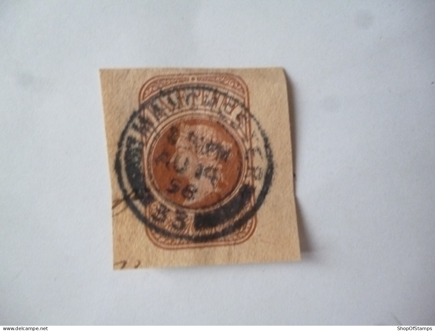 GREAT BRITAIN-POSTAL HISTORY QV NEWS PAPER STAMP CUT OUT WITH NUMBERED CANCELLATION - Poststempel