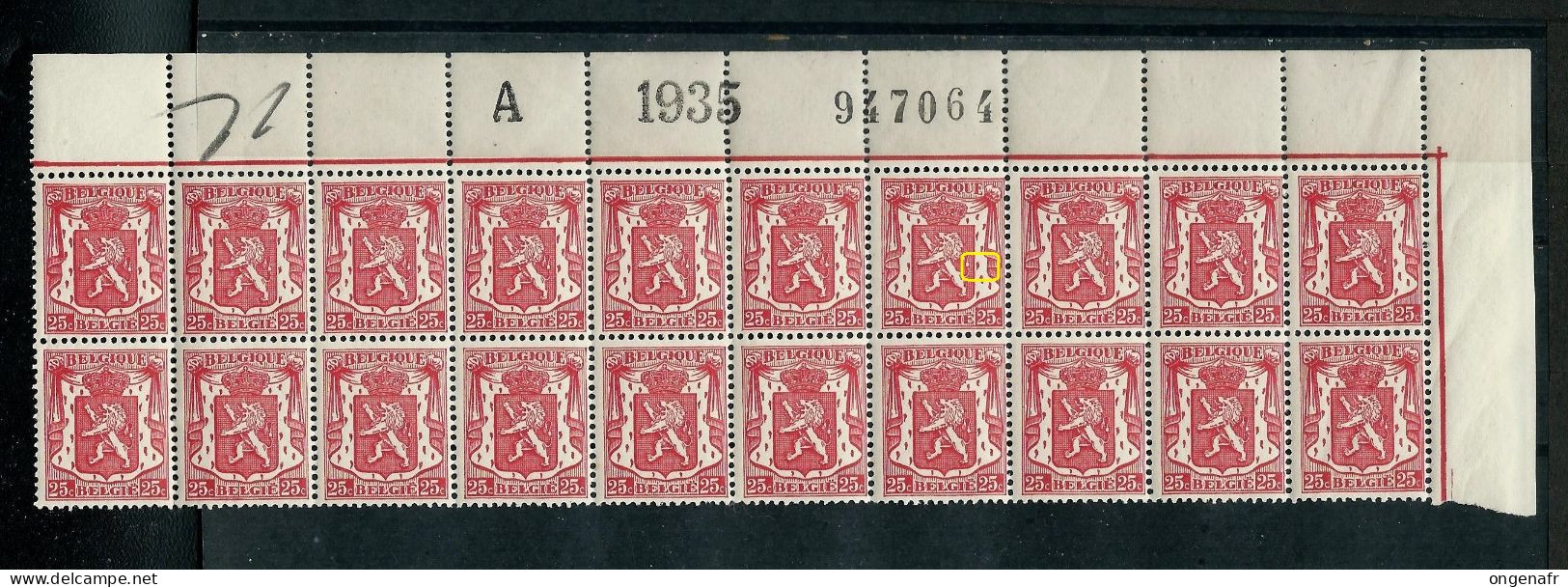 2 Blocs De 20 Des N° 423 Et 425 + Millésimes 1935 ** + CU - 1935-1949 Sellos Pequeños Del Estado