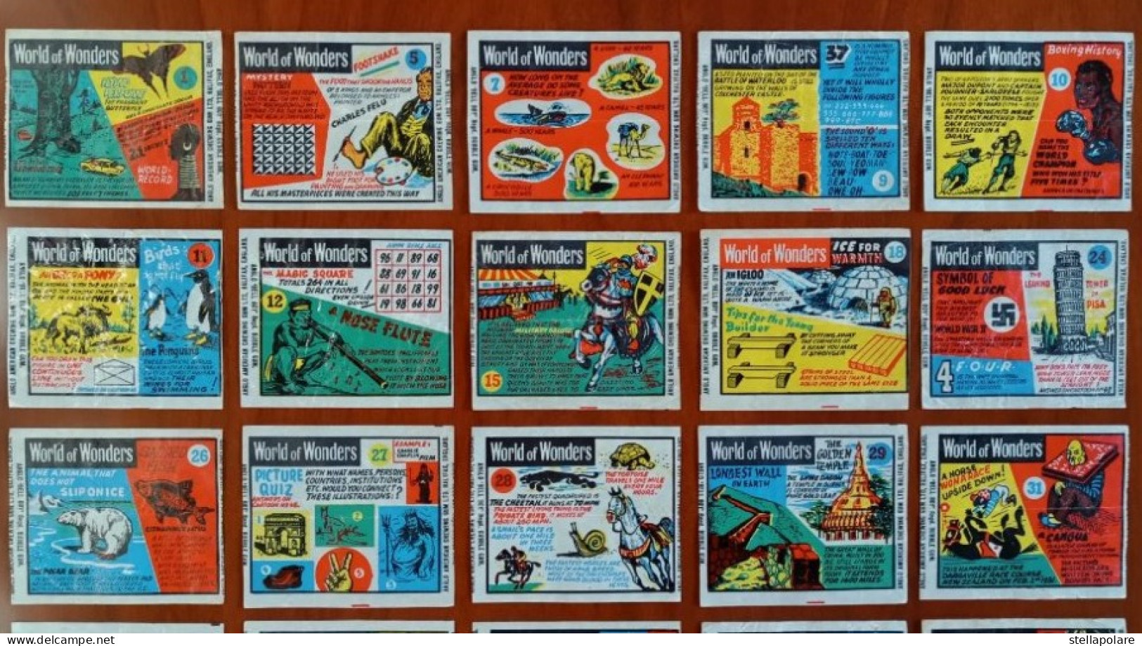 World Of Wonders 27/48 Wax Wrappers  Anglo American Bell Boy Bubble Gum About 1960 - Altri & Non Classificati