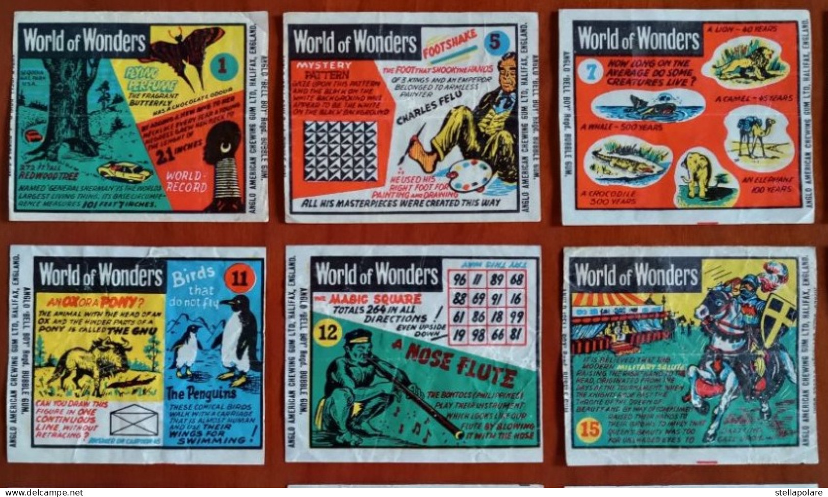 World Of Wonders 27/48 Wax Wrappers  Anglo American Bell Boy Bubble Gum About 1960 - Other & Unclassified