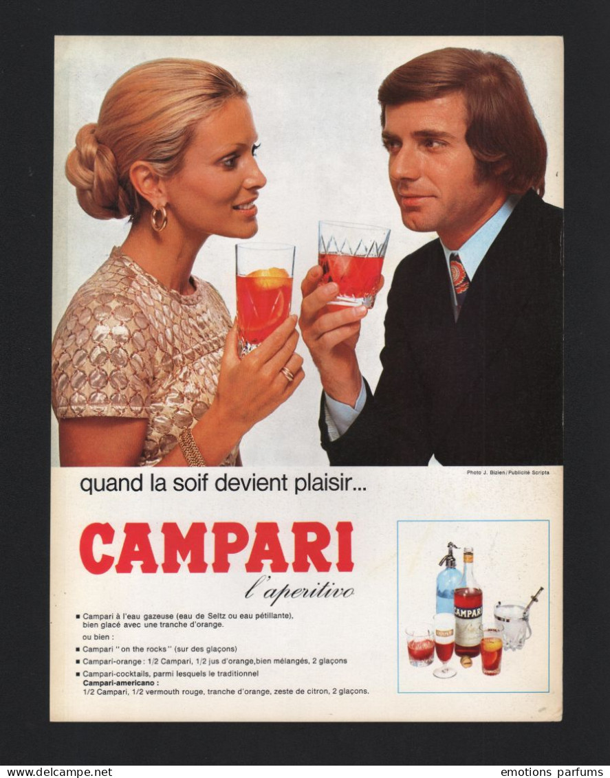 Pub 1972 Boisson Alcool Aperitif Bitter CAMPARI Femme Pin Up - Reclame