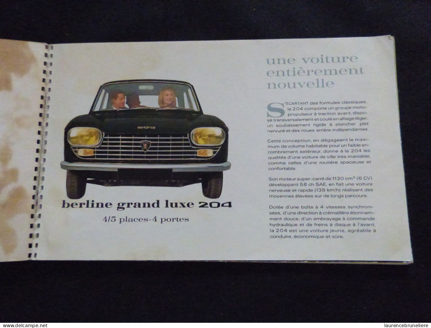 LIVRET DESCRIPTIF ET TECHNIQUE - PEUGEOT 204  BERLINE ET BREAK  - 1965 - Reclame