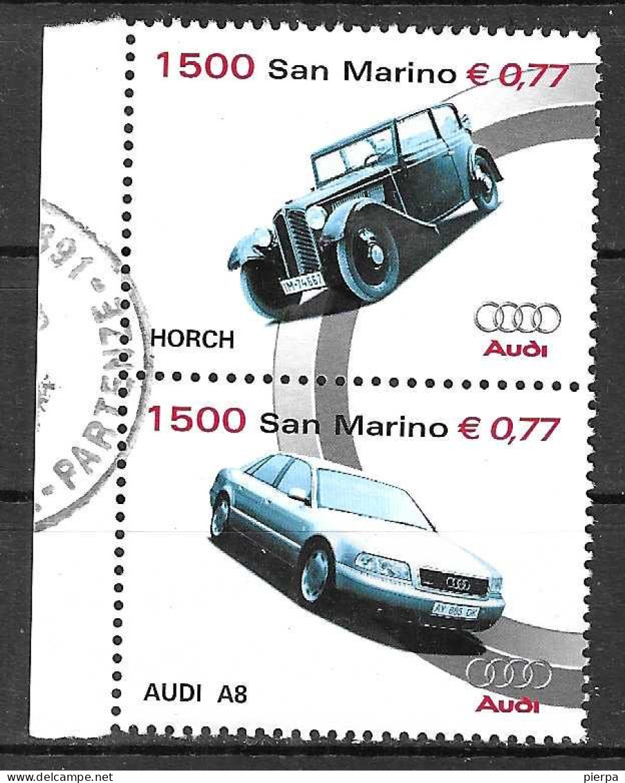 SAN MARINO - 1999 - AUTO AUDI - COPPIA USATA (YVERT 1656\7 - MICHEL 1863\4 - SS 1705\6) - Used Stamps
