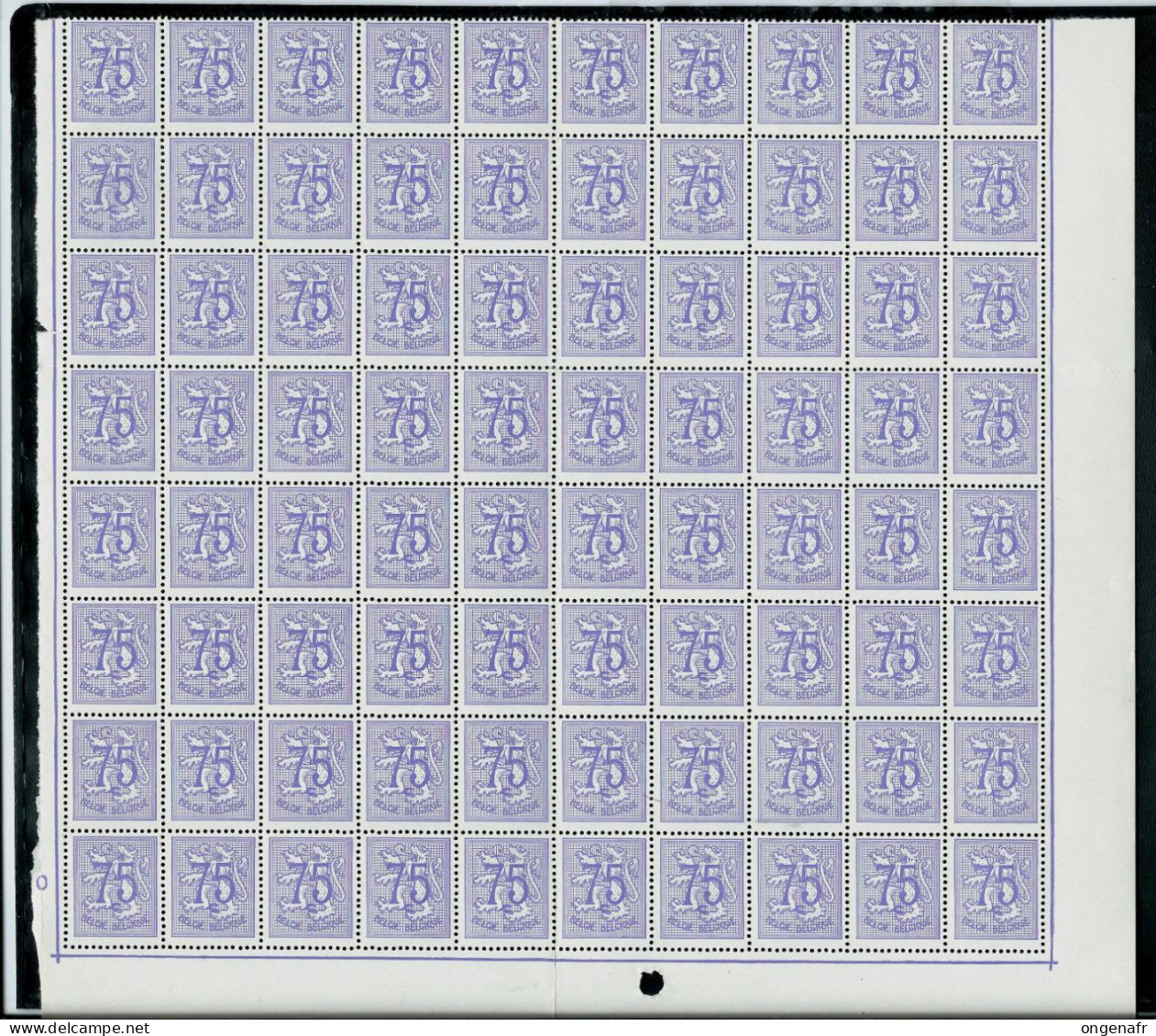 Bloc De 80 Du N° 1369 ( 75 Cent. Violet) ** - 1951-1975 Heraldischer Löwe (Lion Héraldique)
