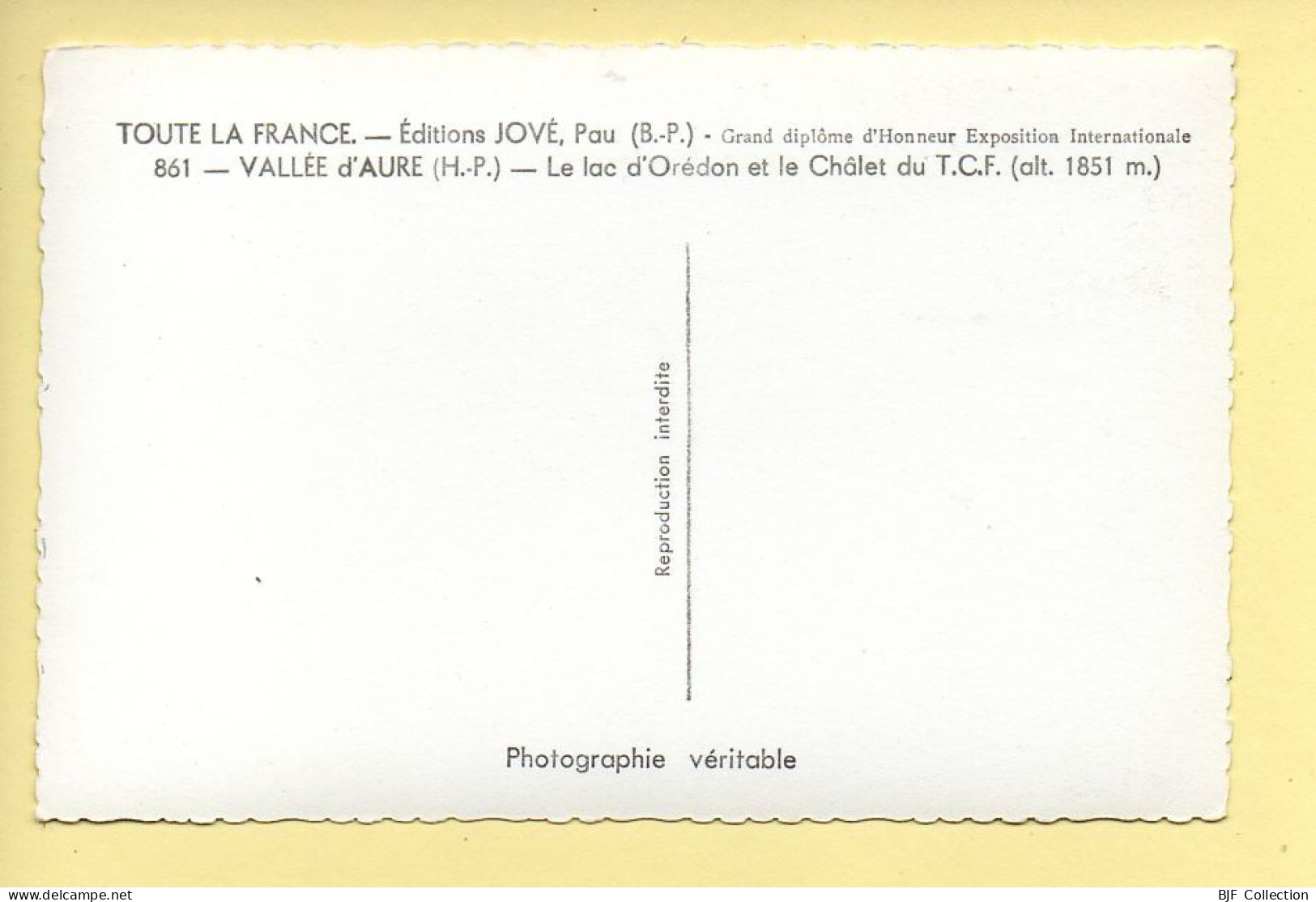 65. VALLEE D'AURE – Le Lac D'Orédon Et Le Châlet Du T C F / CPSM – Photographie Véritable (voir Scan Recto/verso) - Vielle Aure