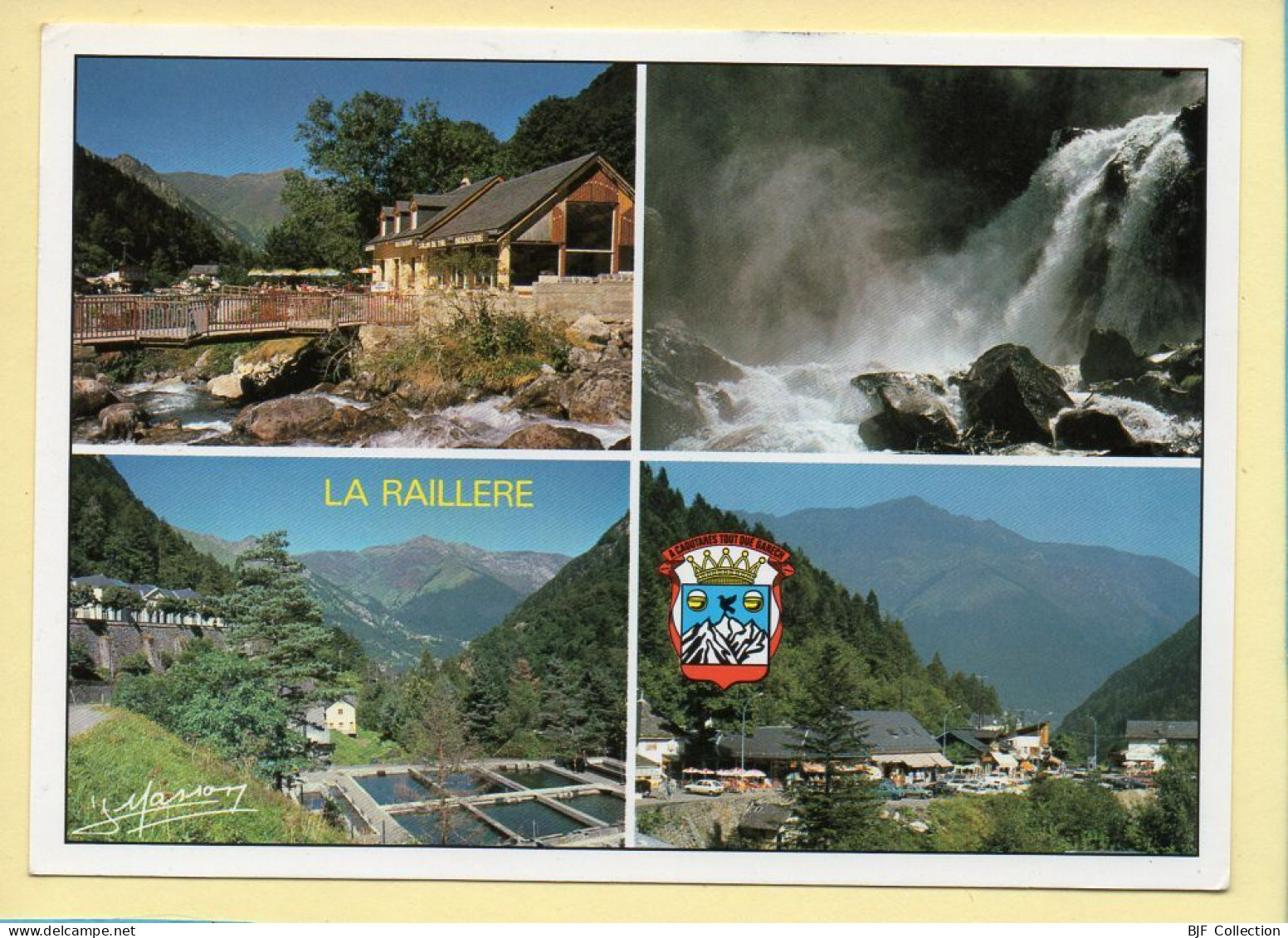 65. CAUTERETS – La Raillère Et La Cascade Du Lutour / 4 Vues / Blason (voir Scan Recto/verso) - Cauterets