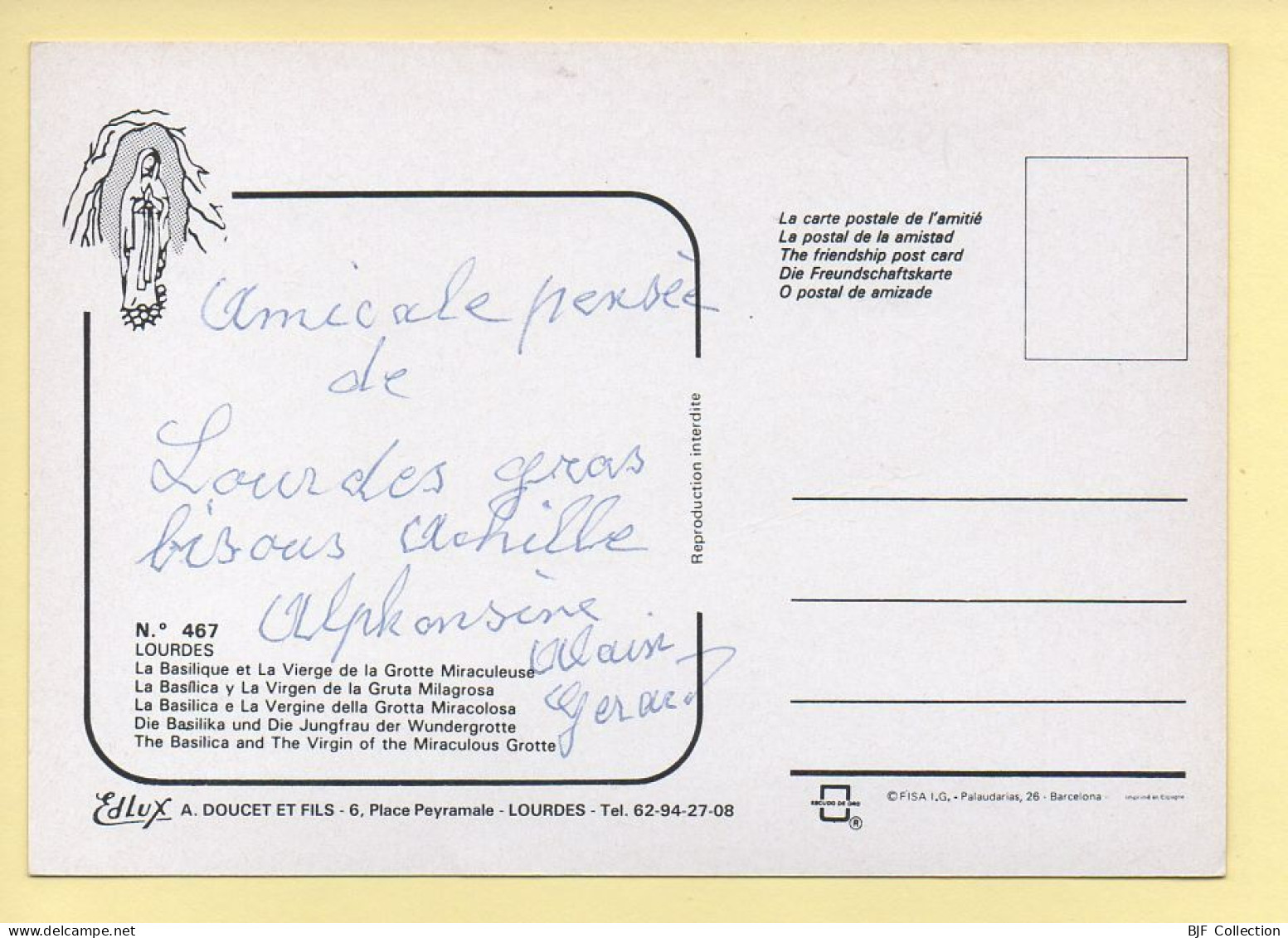 65. LOURDES – Multivues – Blason (animée) (voir Scan Recto/verso) - Lourdes