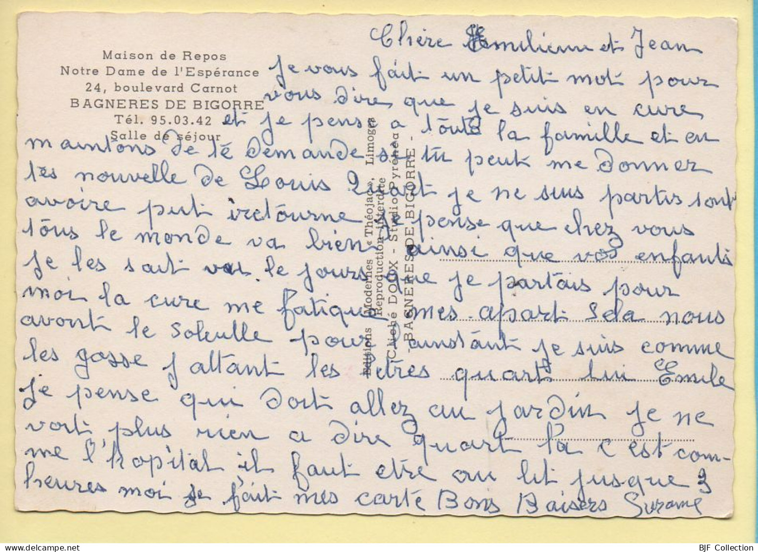 65. BAGNERES-DE-BIGORRE – Maison De Repos Notre-Dame De L'Espérance / Salle De Séjour / CPSM (voir Scan Recto/verso) - Bagneres De Bigorre