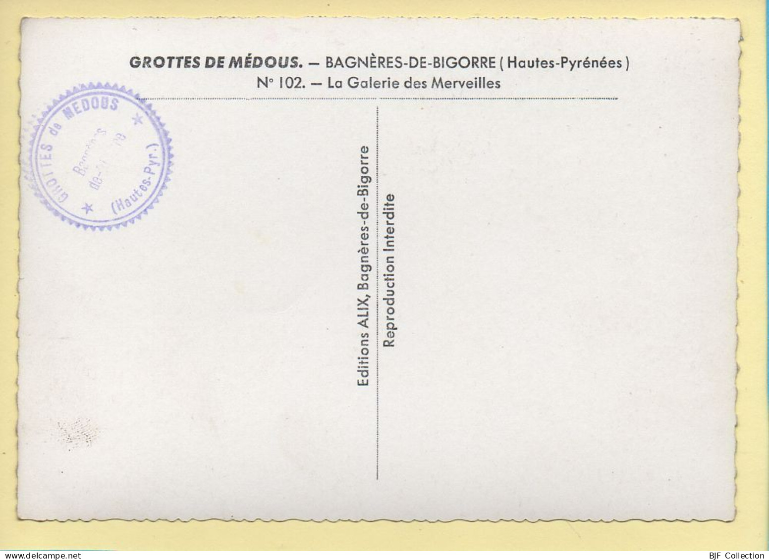 65. BAGNERES-DE-BIGORRE – Grottes De Médous / La Galerie Des Merveilles / CPSM (voir Scan Recto/verso) - Bagneres De Bigorre