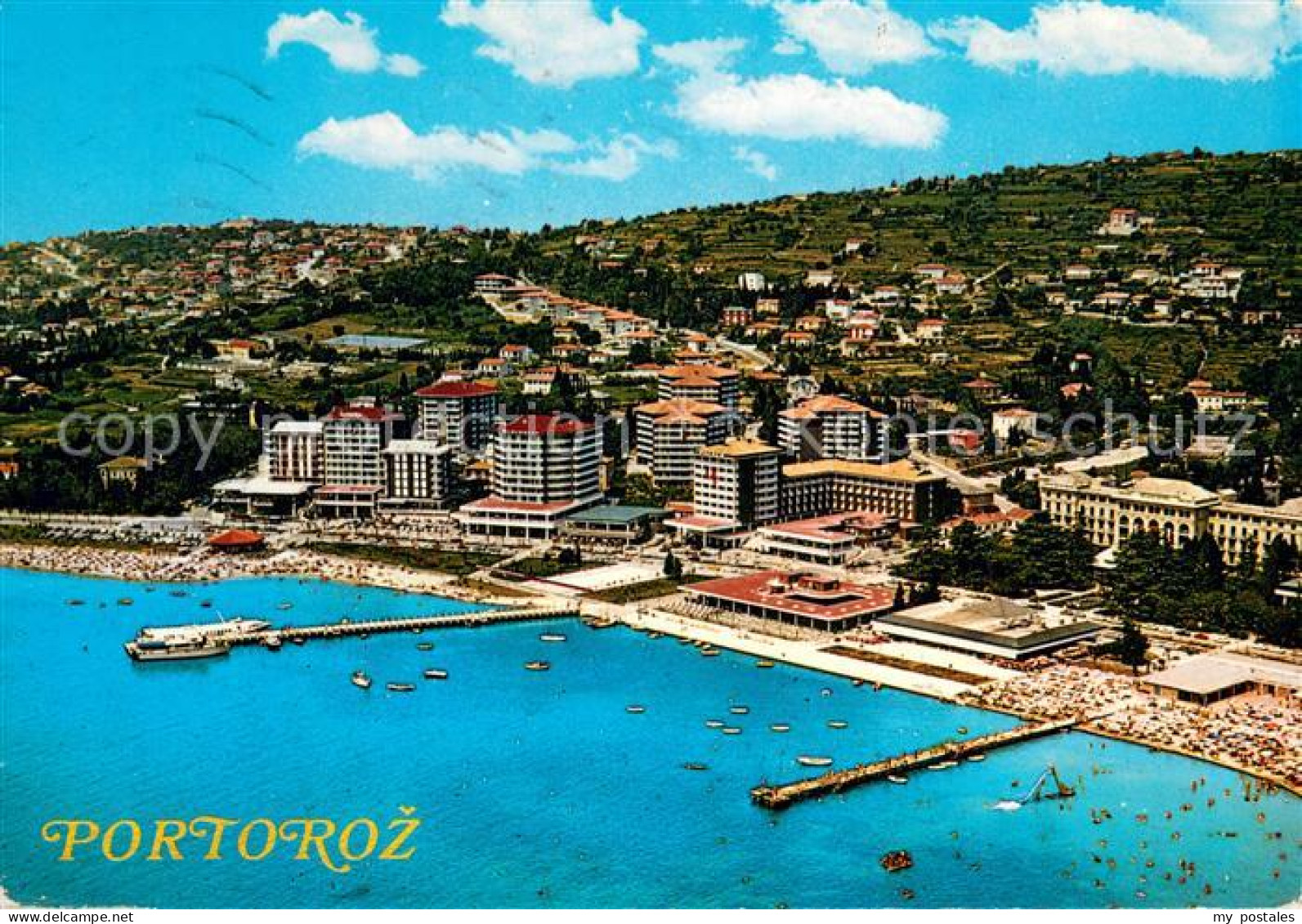 73653210 Portoroz Hotel- Und Ferienanlagen Am Strand Fliegeraufnahme Portoroz - Slowenien