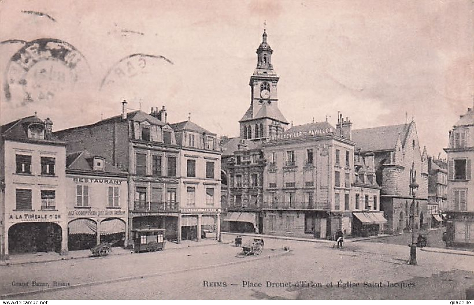 51 - REIMS - Place Drouet D'Erlon Et Eglise Saint Jacques - 1904 - Reims