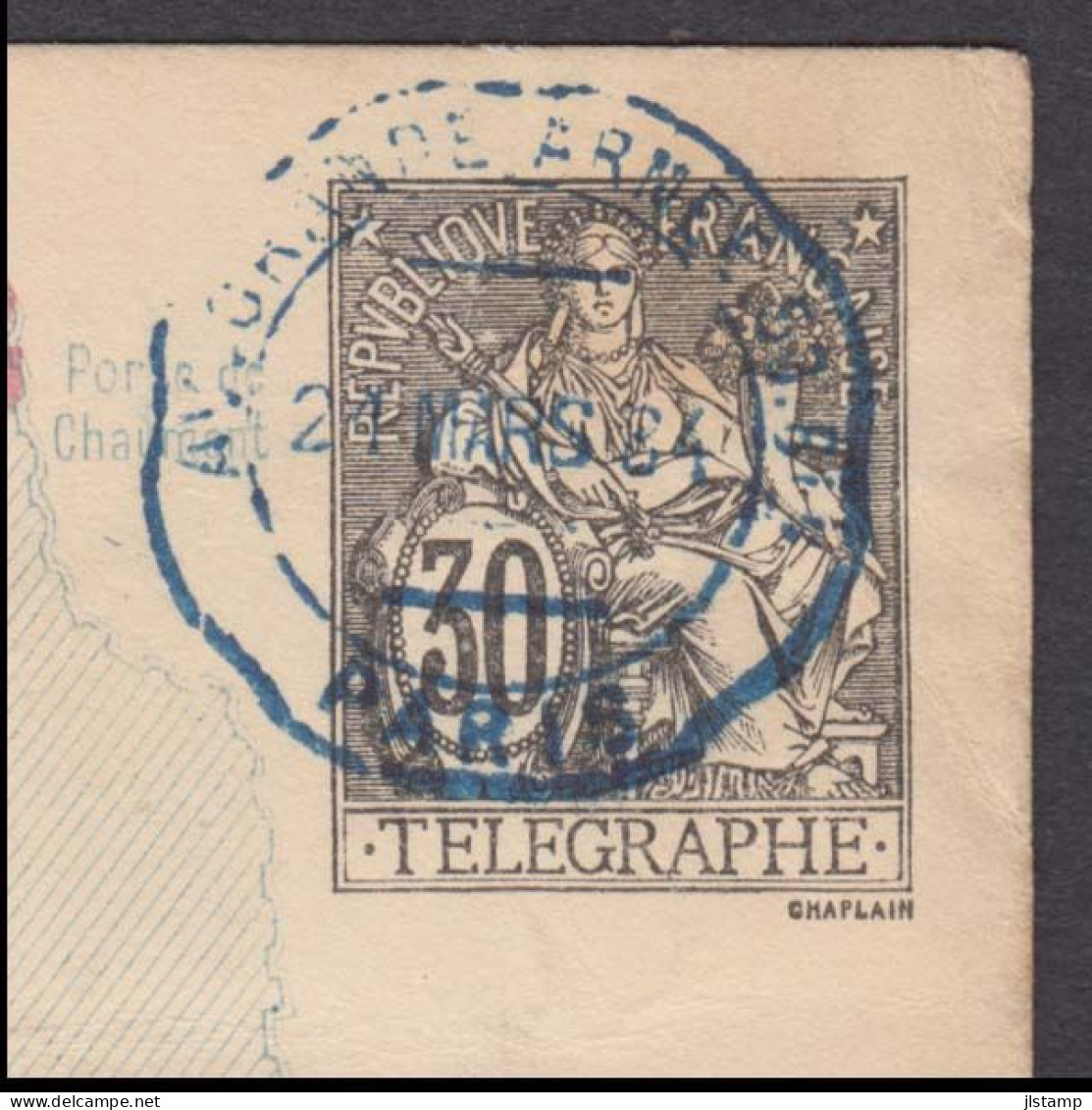 France 1883 Telegraphy Stationery 30c,Stamped Postcard,Used In 1884,VF - Pseudo-entiers Officiels