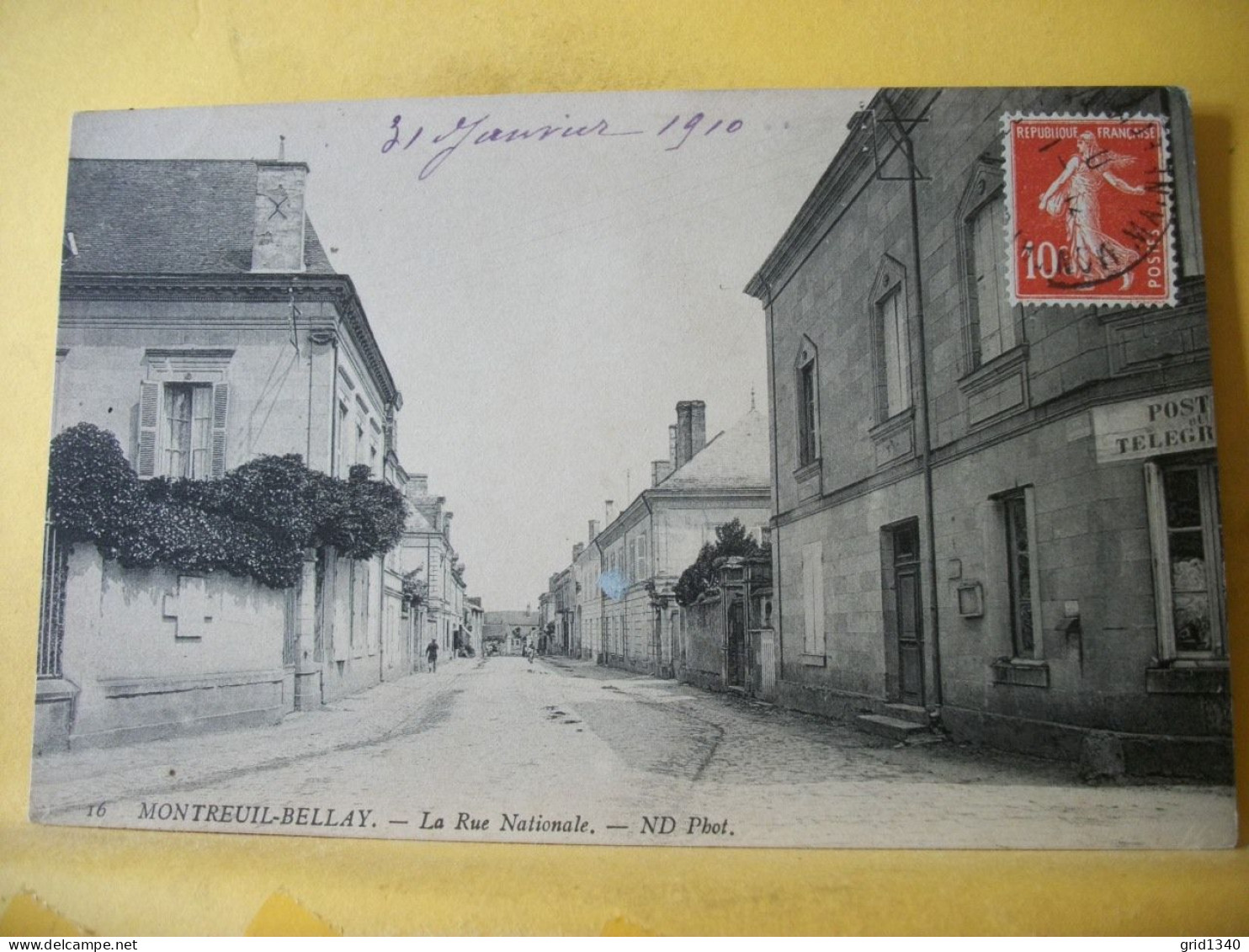49 5810 CPA 1910 - 49 MONTREUIL BELLAY - LA RUE NATIONALE - ANIMATION - Montreuil Bellay
