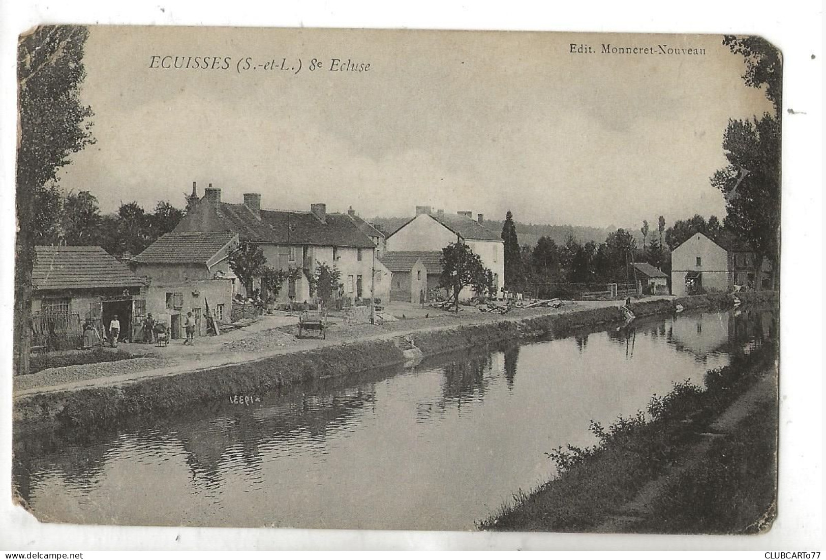 Écuisses (71) : Vue Panoramique Sur Le Hameau Sainte Ecluse Au Bord Du Canal En 1910 (animé) ETAT PF. - Other & Unclassified