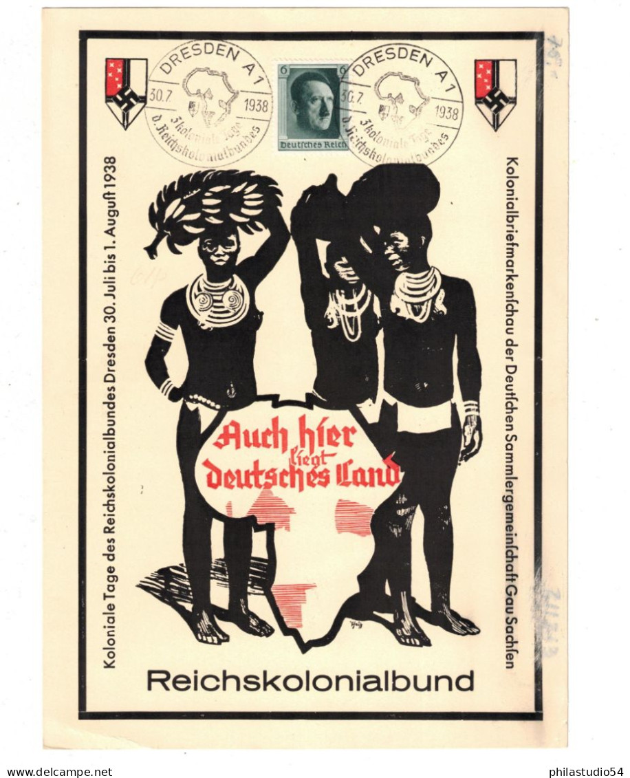 1938,, Seltenes Sinderblatt Zu "3. Kolonialtagen Des Reichskolonialbandes - Cartas & Documentos