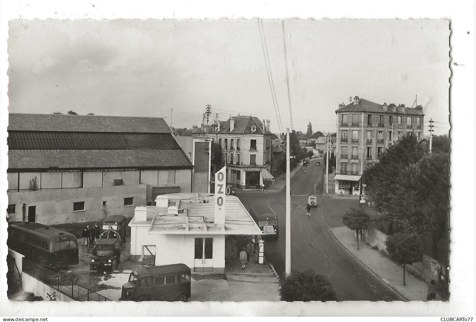 Aulnay-sous-Bois (93) : Vue Panoramique Sur Le Garage Station Essence Gautron OZO En 1950 (animé) PF. - Clichy Sous Bois