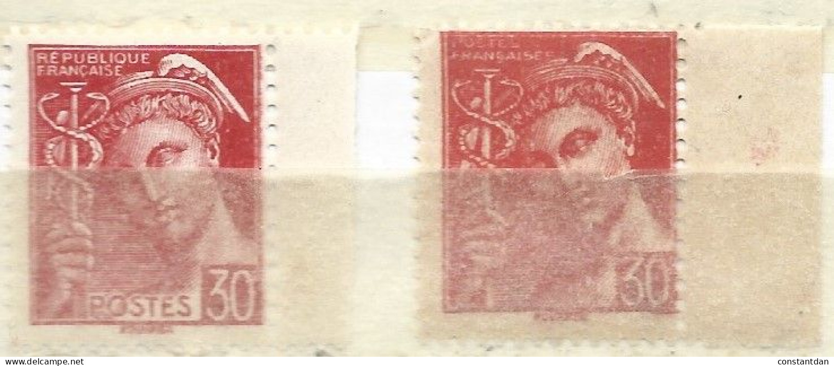 FRANCE N° 412 30C ROUGE TYPE MERCURE 2 NUANCES NEUF SANS CHARNIERE - Unused Stamps