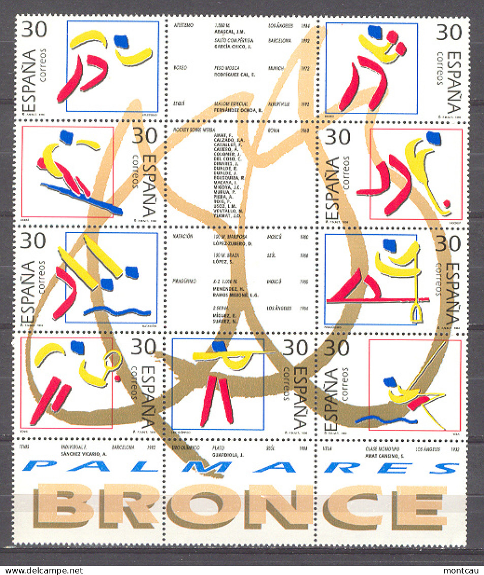 Spain 1996 - Olimpicos De Bronce Ed 3418-26 (**) - Estate 1992: Barcellona