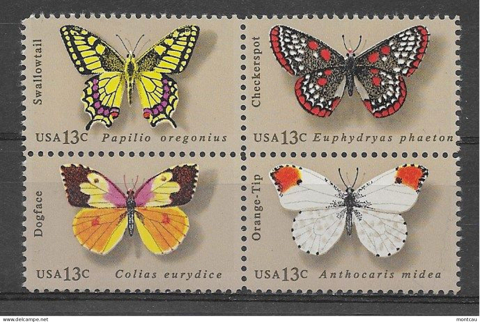 USA 1977.  Mariposas Sc 1712-15  (**) - Nuevos