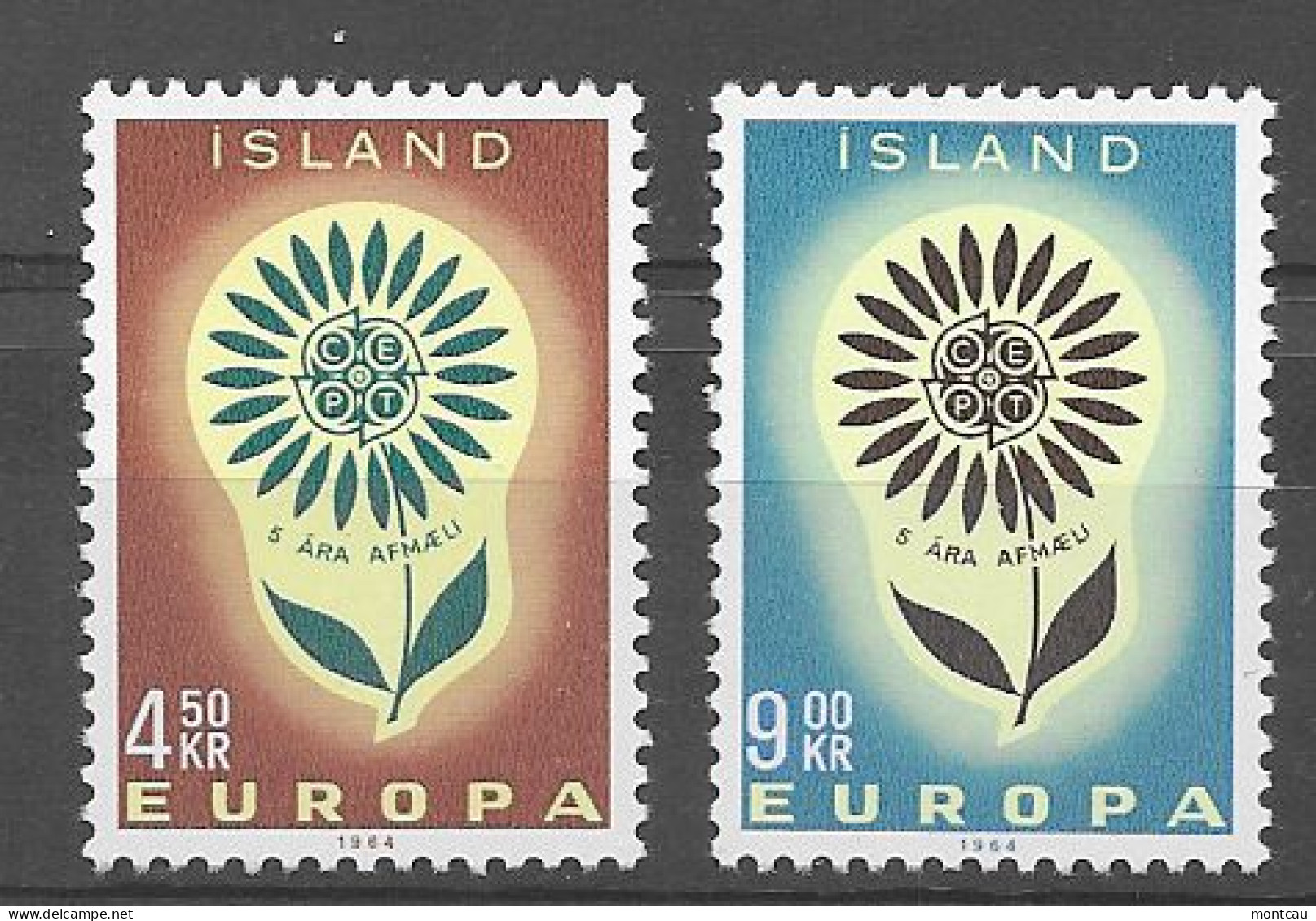 Islandia 1964.  Europa Mi 385-86  (**) - 1964