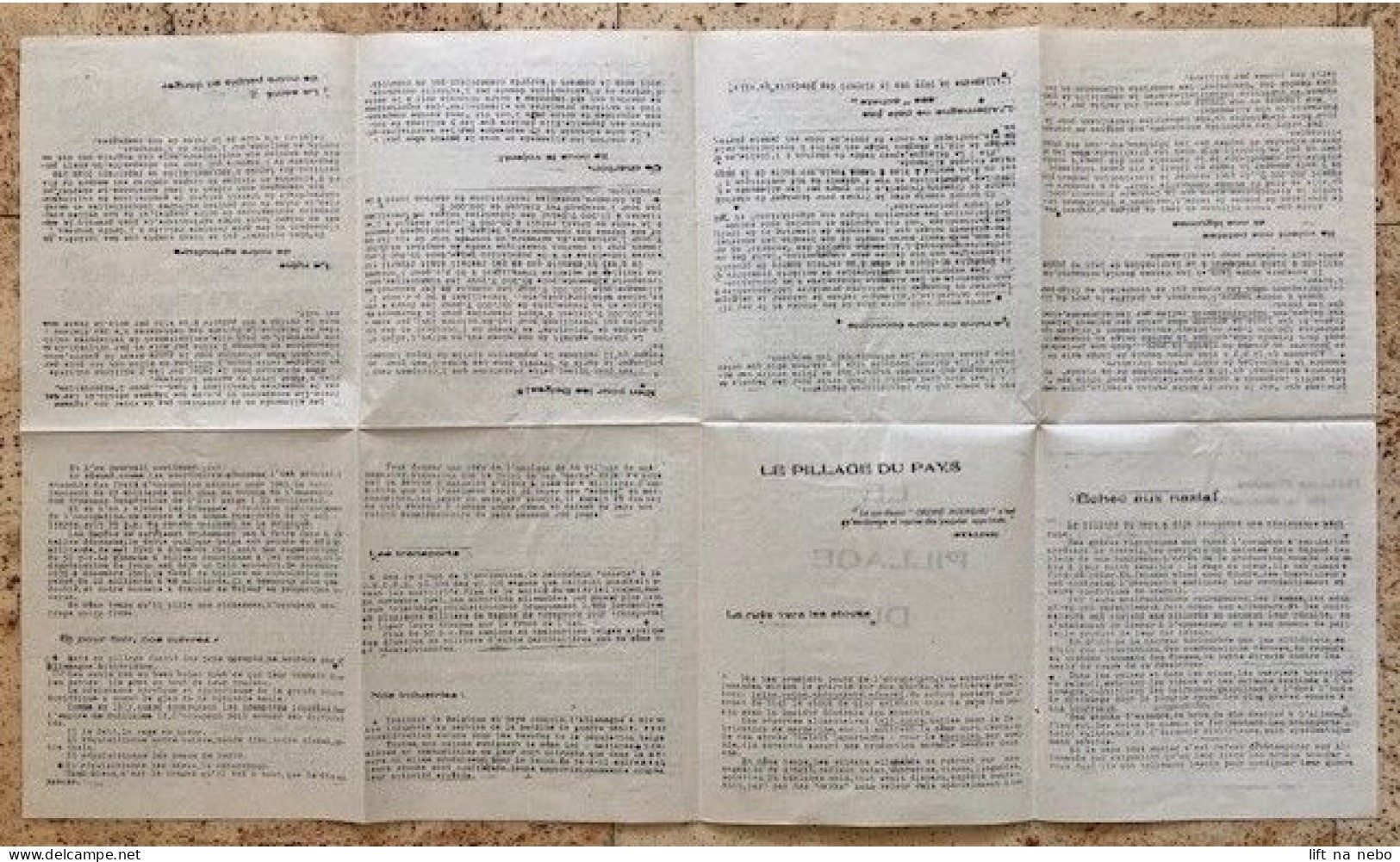 Tract Presse Clandestine Résistance Belge WWII WW2 'Le Pillage Du Pays' 16 Pages Folded Brochure - Dokumente