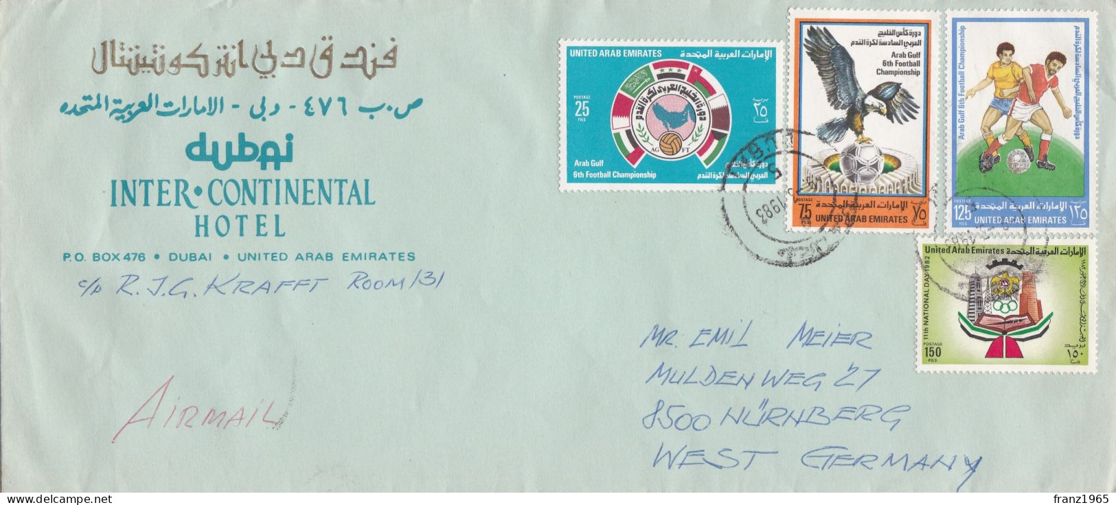 From United Arab Emirates To Germany - 1983 - Emirati Arabi Uniti