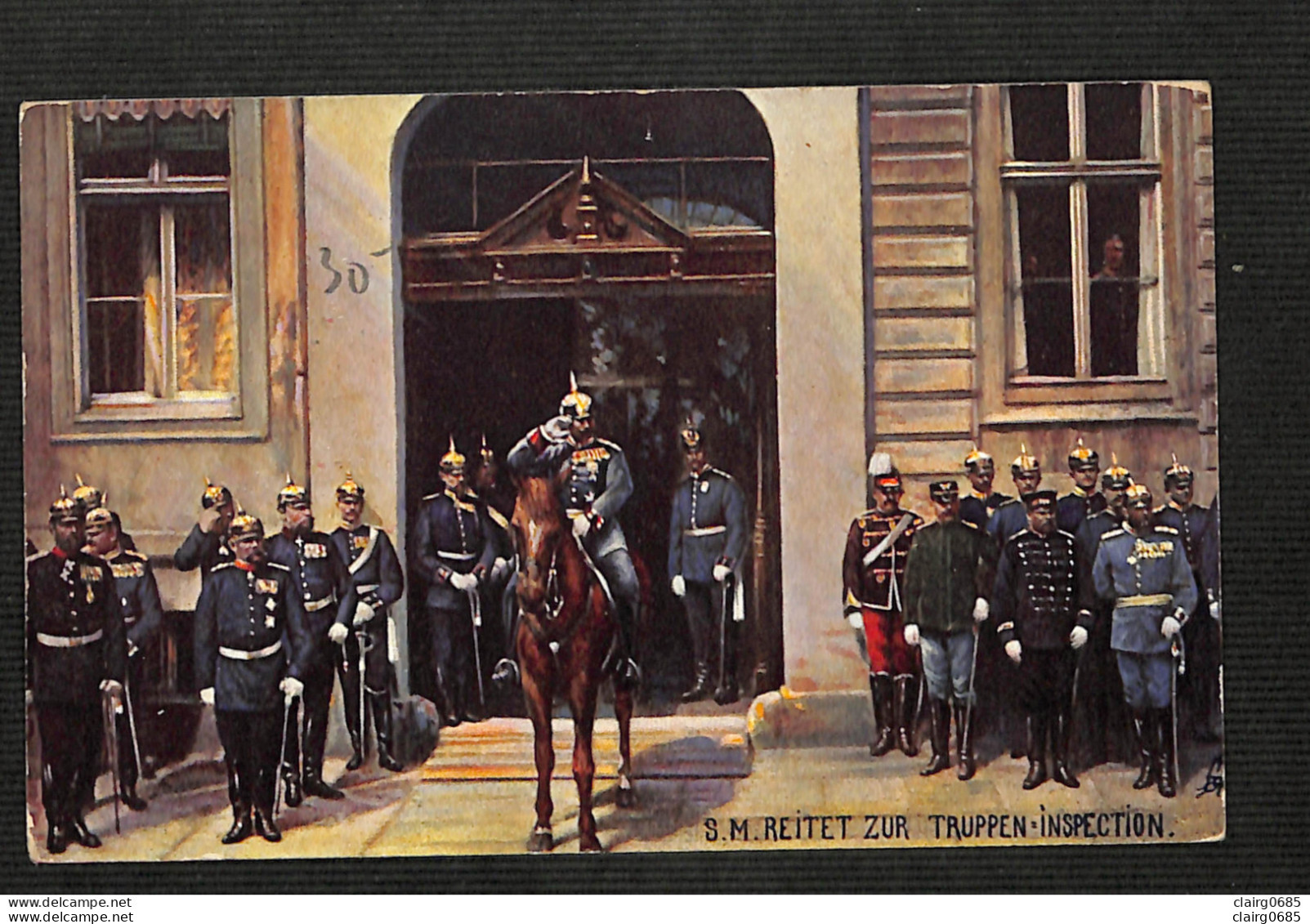 MILITARIA - Allemagne - S. M. REITET ZUR TRUPPEN - INSPECTION - Tuck's "Oilette" N° 163B - Regimenten