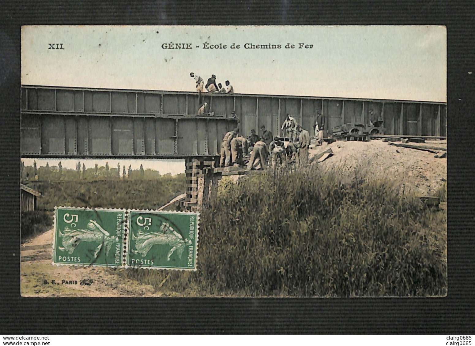 MILITARIA - GENIE - Ecole De Chemins De Fer - 1914 - (colorisée Peu Courante) - Ausrüstung