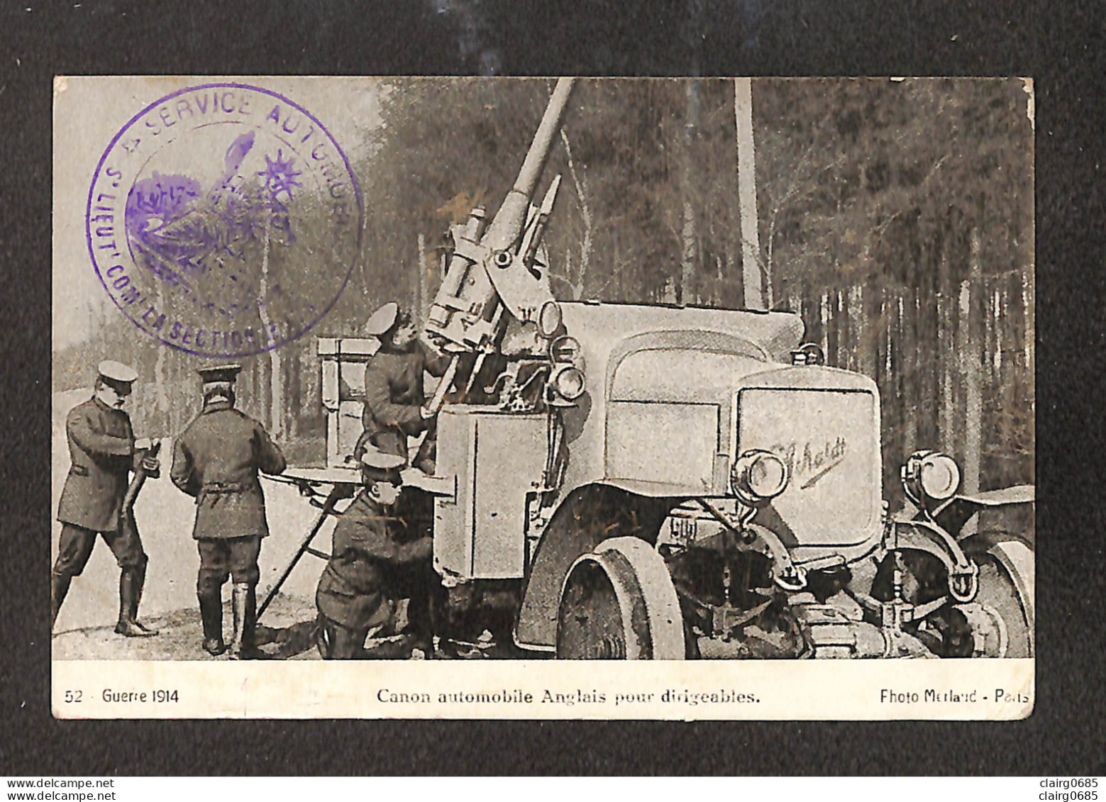 MILITARIA - Guerre 1914 - Canon Automobile Anglais Pour Dirigeables 1915 - Weltkrieg 1914-18