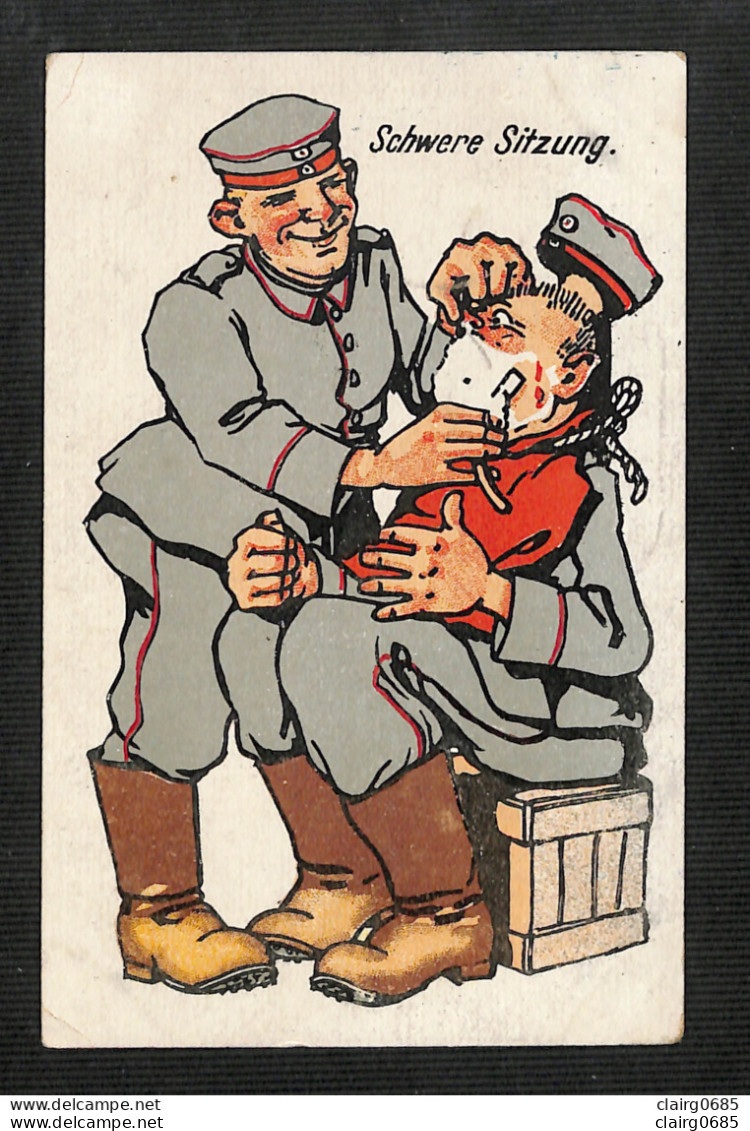 MILITARIA - Humoristique - Allemagne - Schwere Sitzung - 1918 - Umoristiche