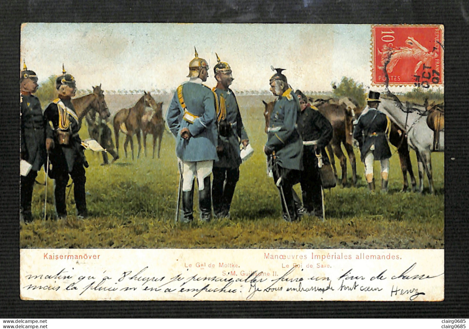MILITARIA - Kaisermanöver - Manoeuvres Impériales Allemandes - Le Général De Moltke - Le Roi De Saxe - 1907 - Manöver