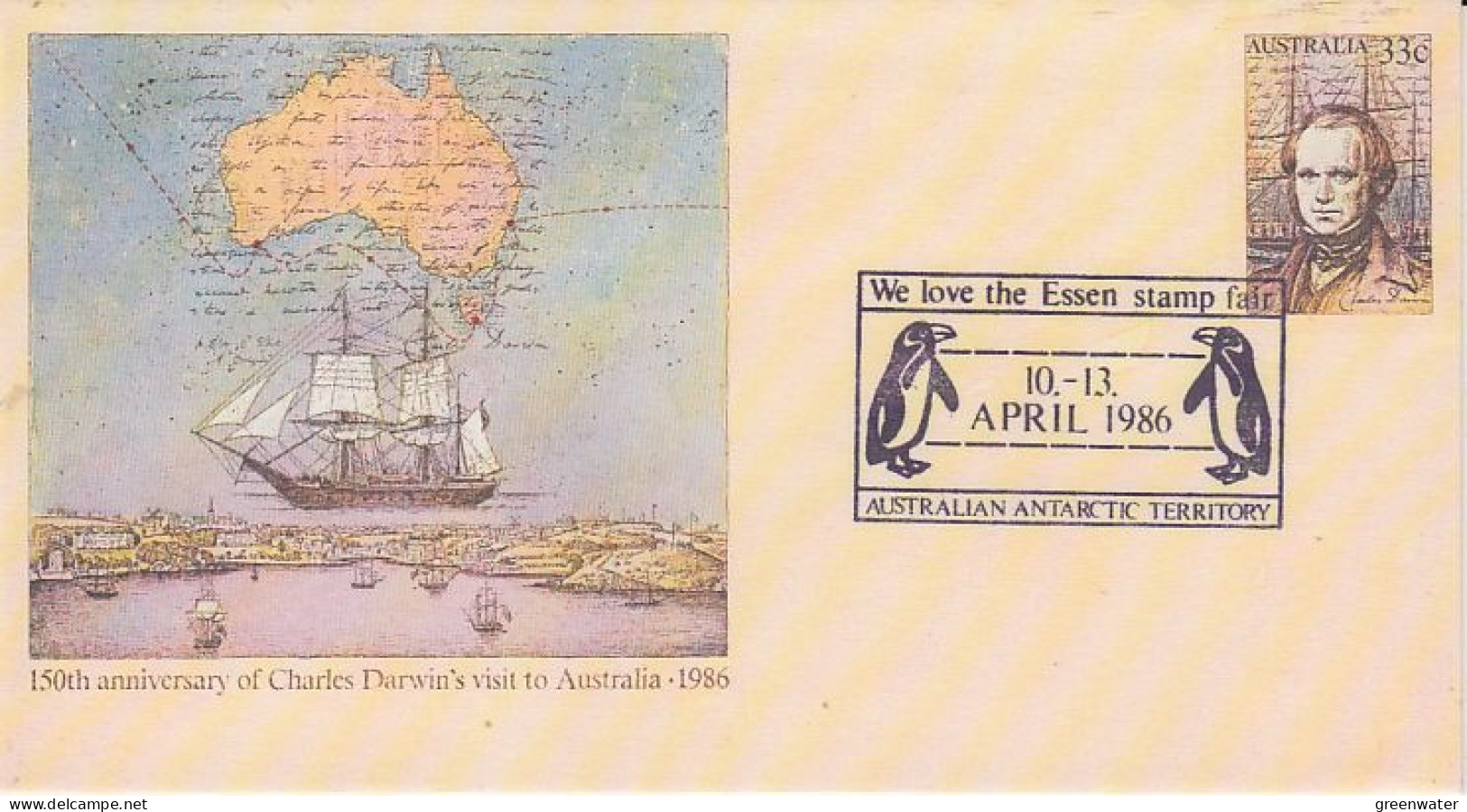 Australia 1986 Postal Stationery Charles Darwin Ca Essen Stamp Fair (GS216) - Covers & Documents
