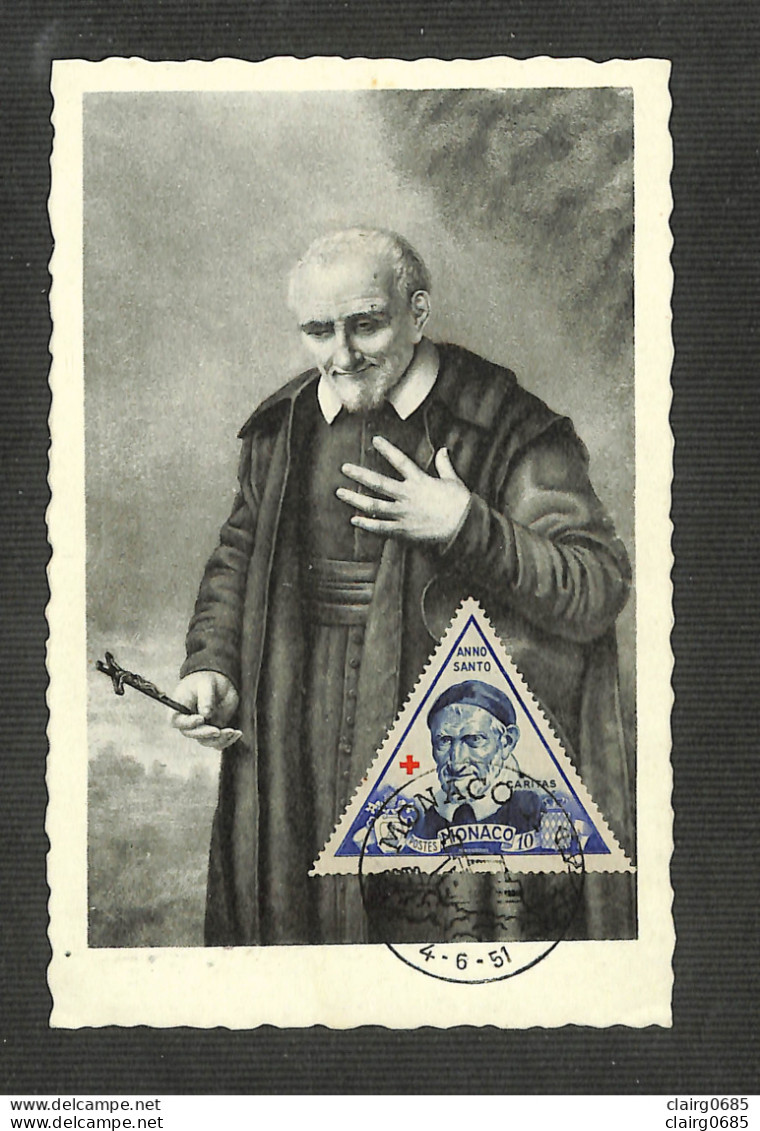 MONACO - Carte MAXIMUM 1951 - Saint Vincent De Paul - Cartes-Maximum (CM)