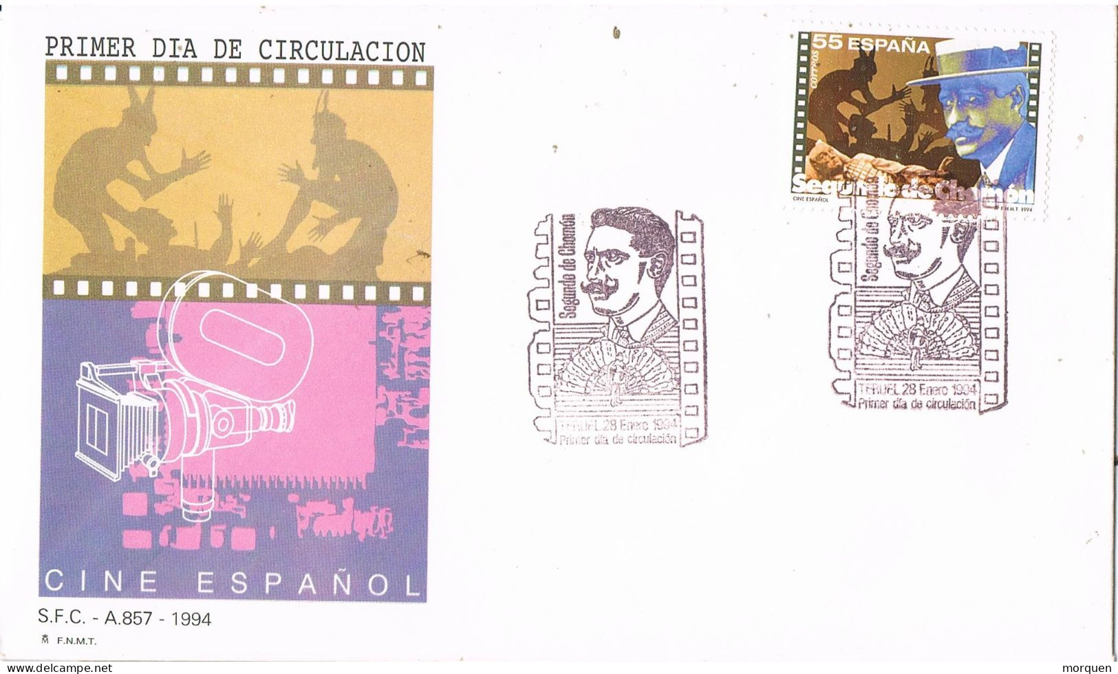 54942. Carta  F.D.C. TERUEL 1994. CINE Español. Cinema, Film. Segundo De Chomon - FDC